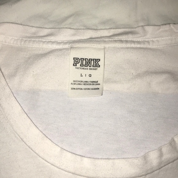 VS PINK Women’s Size L white tee - Picture 2 of 3